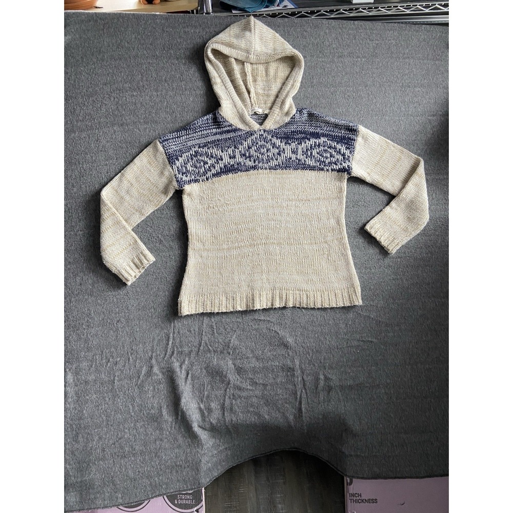 blu pepper Sweater Hooded 94% Acrylic 6% Wool Blue Beige Medium